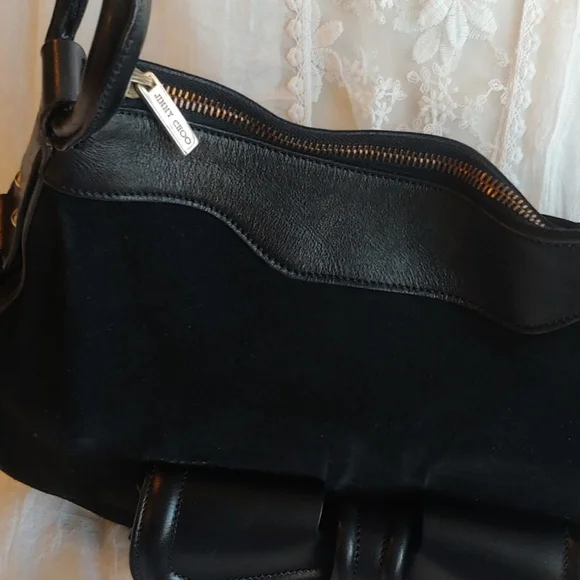 Jimmy Choo Black Leather and Suede Hobo Bag Luxury - Picture 13 of 17